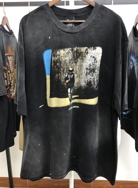 Saint Michael Cho联名Starwars星球大战男士情侣做旧打底短袖T恤