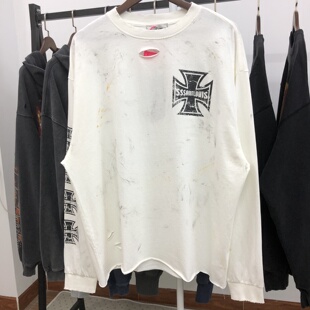 SSSAINT LOUIS美式复古十字勋章圆领套头短袖T恤潮牌男女同款