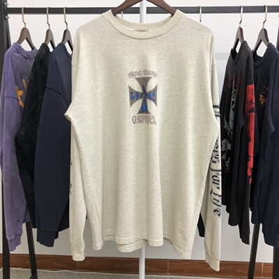 Weat Coast Choppers 25SS烟雾机车限定做旧古着颓废风长袖T恤潮