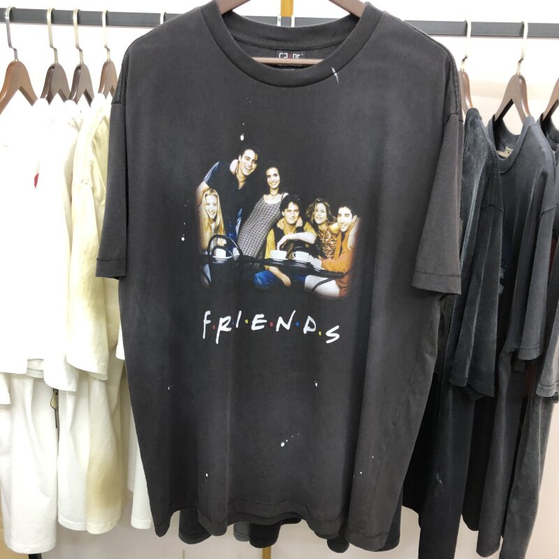 SAINT MICHAEL TEE FRIENDS 25ss 老友记日潮做旧短袖T恤男女