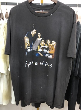 SAINT MICHAEL TEE FRIENDS 25ss 老友记日潮做旧短袖T恤男女