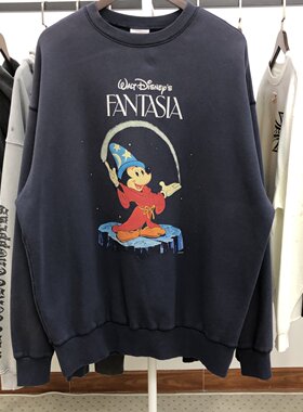 Saint Michael 25SS “奇幻魔法FANTASIA”米奇联名做旧圆领卫衣