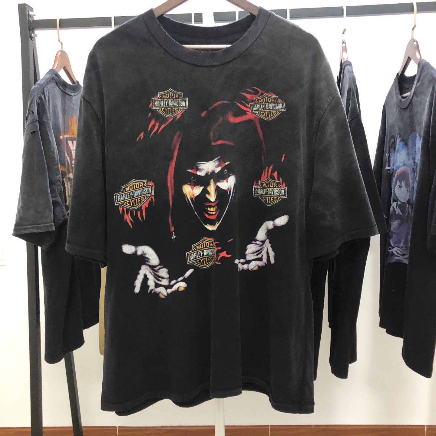 Saint x Harley美式做旧宽松哈雷小丑限定男士情侣设计感短袖T恤