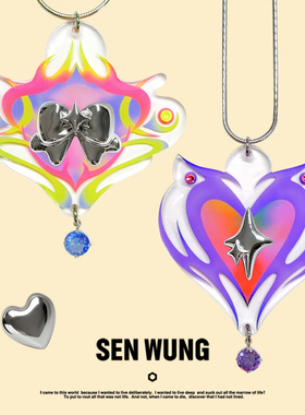 Y2K金属银蝴蝶结磁吸项链