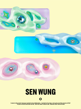 SEN WUNG【太空女孩】梦幻糖果色异形闪钻发卡 甜酷少女风鸭嘴夹