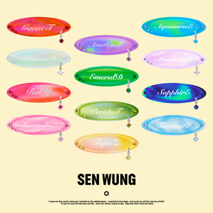 SEN 幸运彩虹 12月生辰石配色发夹 多巴胺渐变水钻刘海夹 WUNG