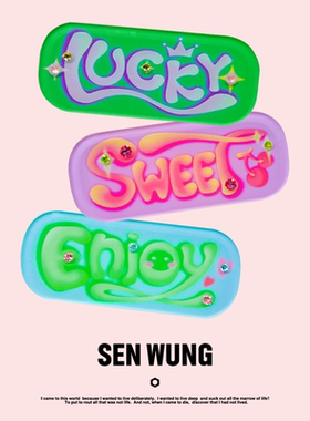 SEN WUNG【泡泡梦】原创手绘涂鸦风英文单词发夹边夹亚克力发饰
