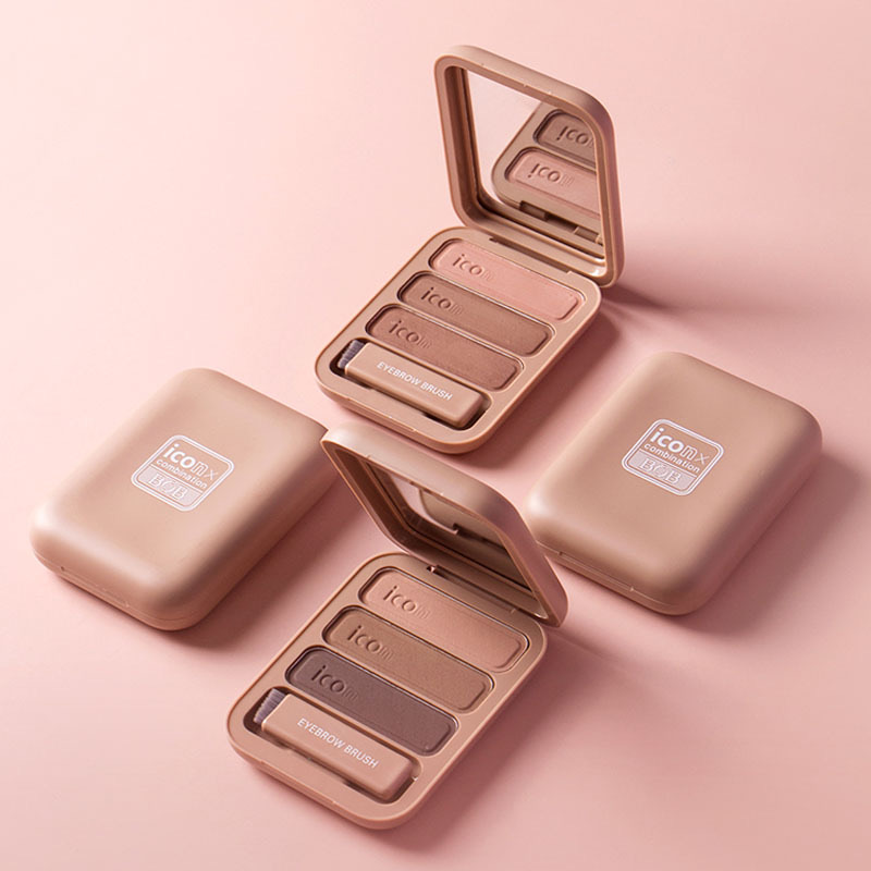 正品BOB三色眉粉女彩妆持久眼影大地色打底初学者平价眼部男女