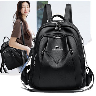 轻便软皮双肩包女韩系2026流行新款潮系大容量旅行单肩包背包女包