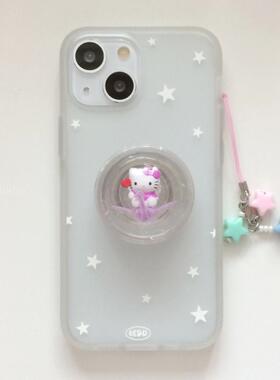 韩风ins文创法式少女白色星星梦幻适用于适用于16/15pro/15promax/iphone/14/13/12雾面手机壳苹果11保护壳套