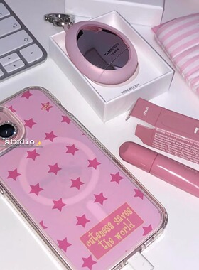 韩国ins浪漫玫粉星星少女感磁吸无线充磁吸支架手机壳适用苹果iphone16/15promax/14新款15手机壳14promax/13