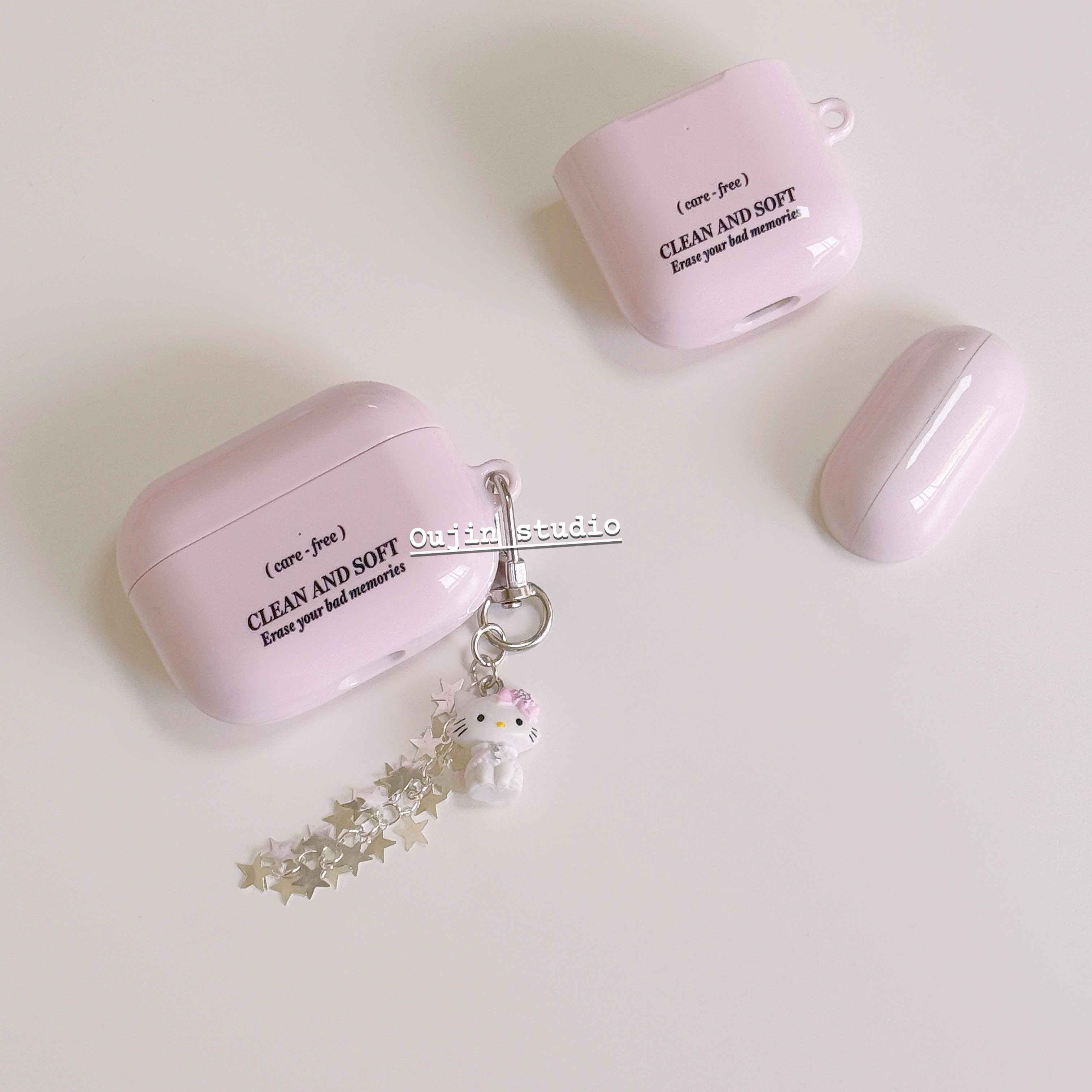 韩系ins奶甜美奶昔粉抹去你不好的回忆适用airpodspro2/airpods4代苹果无线蓝牙耳机壳进口材质韩版