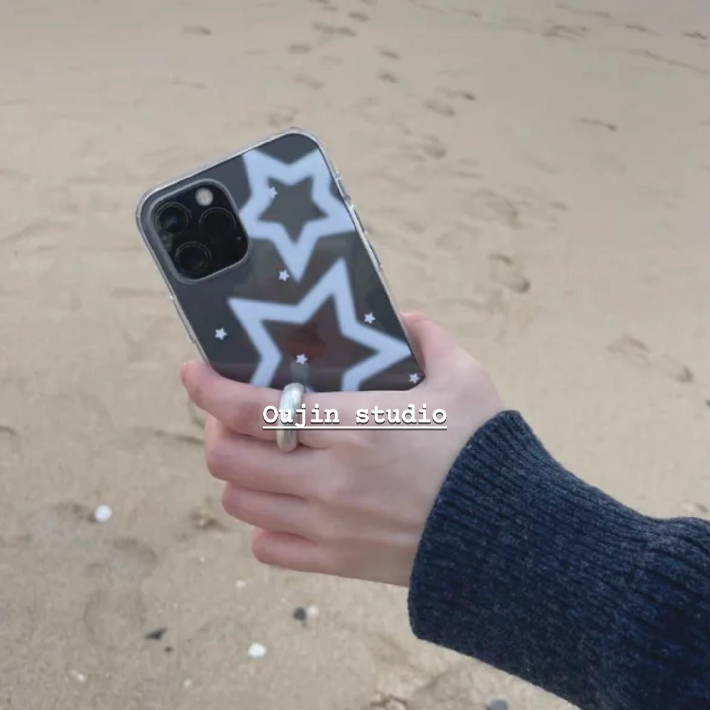 韩系ins高级感五角星手机保护套