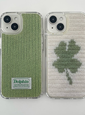 韩系ins风高级感四叶草亚克力手机壳女iphone17promax苹果防摔16pro/15华为p60透明小众设计新款韩版