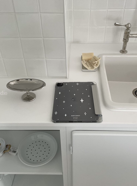 韩系ins风浪漫温柔简约白色星星适用2025iPad保护壳mini7/Pad10.2保护套air5平板套防摔软壳带笔槽支架11寸