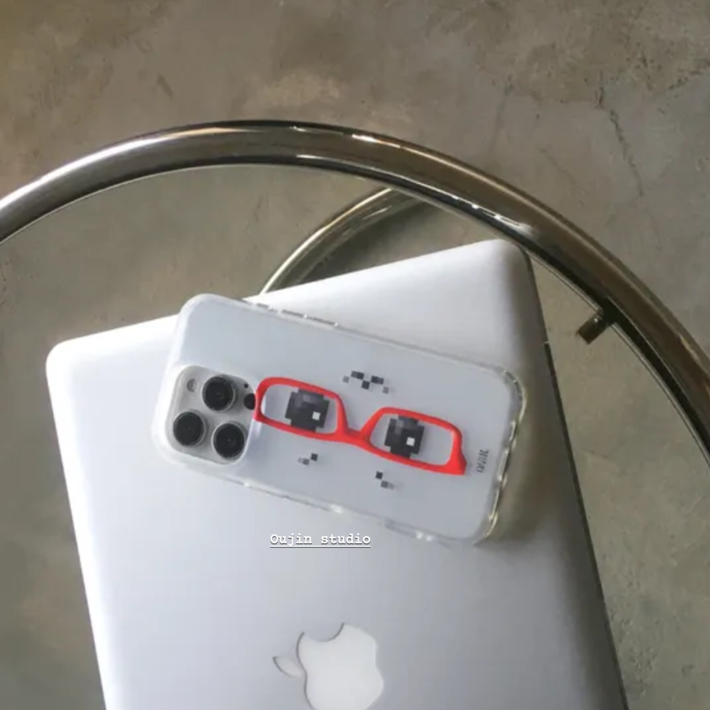 趣味搞怪像素眼镜苹果雾面手机壳