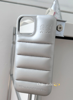 韩国ins小众个性rose田柾国同款银色羽绒鼓包手机壳iPhone17/16pro/15promax/13防摔保护套硬壳苹果潮半包款