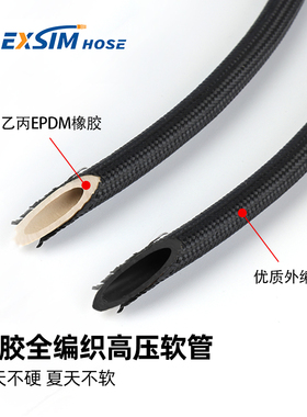 三元乙丙EPDM高压橡胶管软管耐压防爆水管气管蒸汽外编织包线软管
