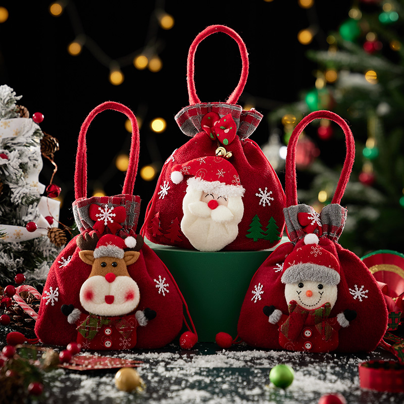 圣诞节礼物袋平安夜苹果包装盒儿童手提平安果礼品圣诞糖果装饰品