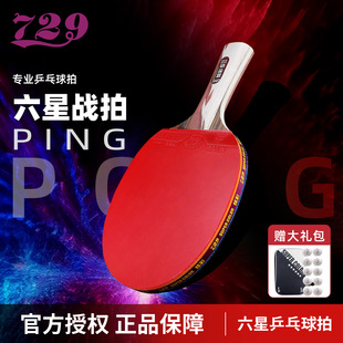 友谊729碳素乒乓球拍双拍六星5星成人初学者训练专用套装 旗舰 正品