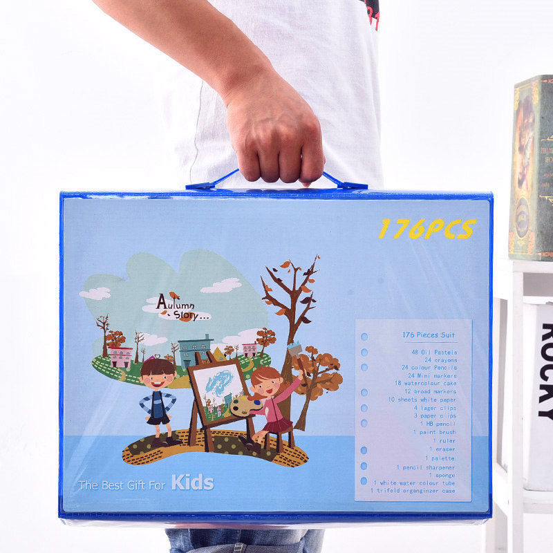 176件绘画文具套装美术工具水彩笔蜡笔油画棒环保彩色笔学习礼盒,文具电教/文化用品/商务用品,文具套装/礼盒,淘宝优惠券,粉丝福利购,淘宝优惠卷