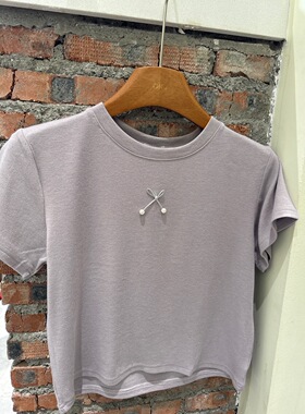 2026秋季新款韩版时尚百搭圆领短袖T恤女宽松显瘦休闲上衣潮1620