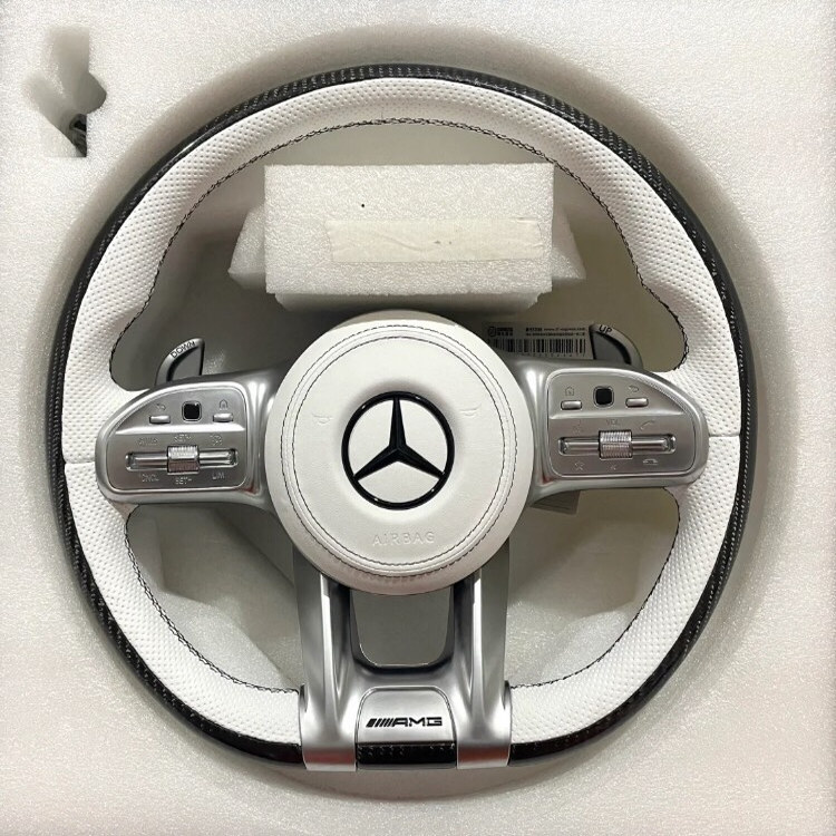 奔驰GLK260方向盘改装AMG碳纤维 蜻蜓纹总成老改新