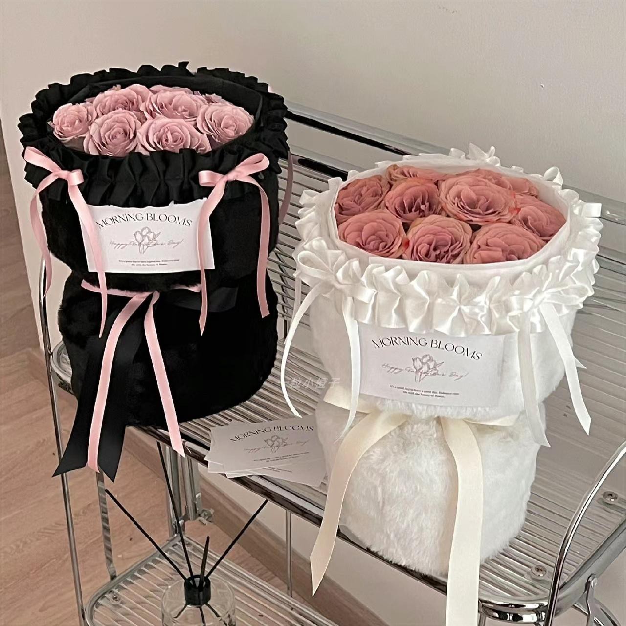 七夕芭蕾小香风玫瑰花束香皂花仿真成品花束送女朋友闺蜜生日礼物