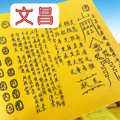 文昌 黄纸黑字 一包20张 A4师傅手写文书