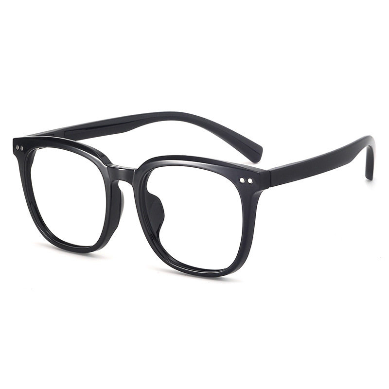 tr90粗边黑框一体鼻托大脸全框男女近视显瘦防蓝光变色板材眼镜轻