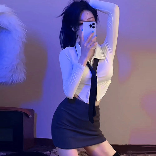 性感暗示趣情内衣火辣空姐秘书cos包臀裙职业套装诱惑免脱制服