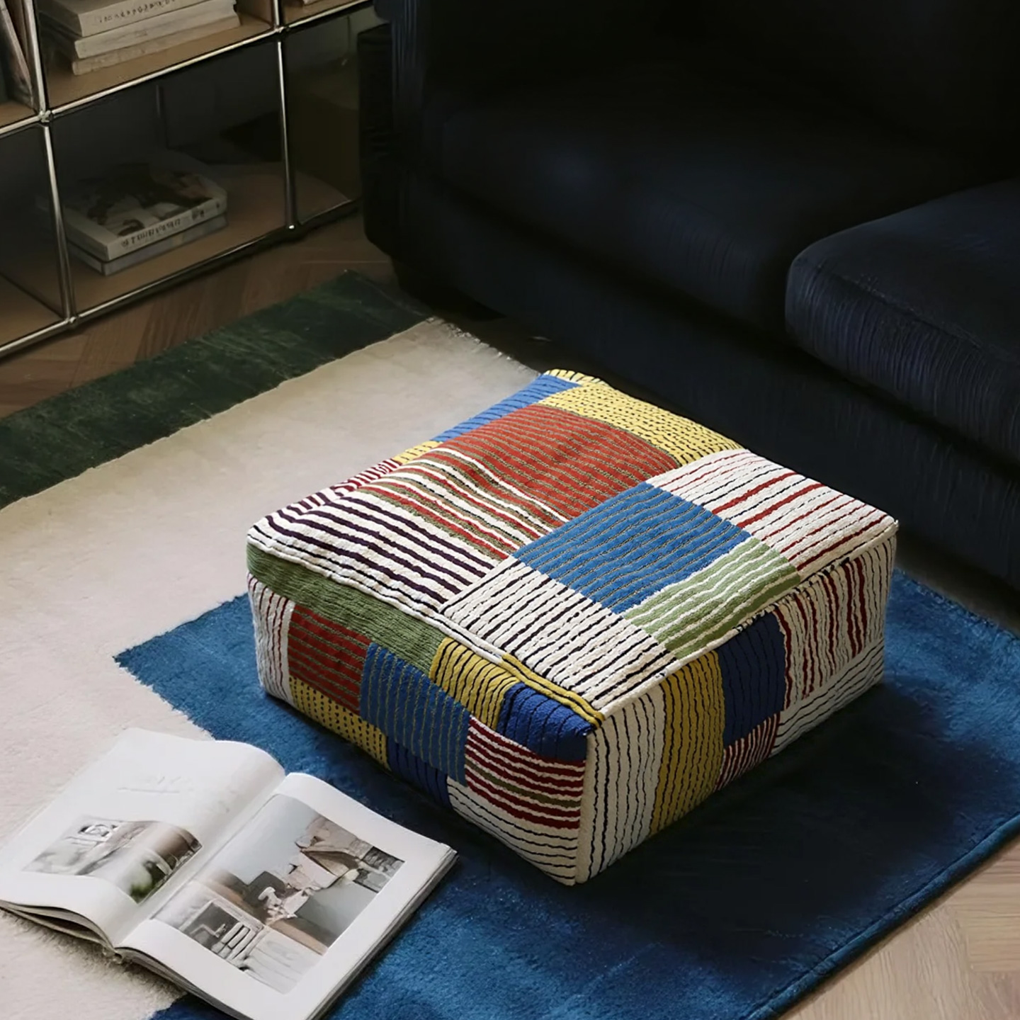 蒲团坐垫榻榻米沙发坐墩地上看书地垫可拆洗客厅家用地毯小脚踏