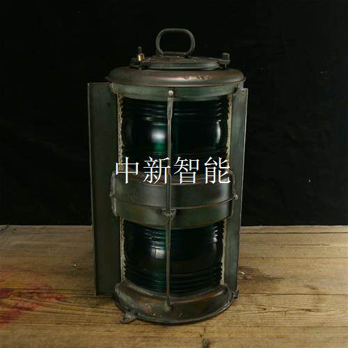 日本进口双层铜船灯 甲种绿光灯 老舷灯 信号灯,1981年日