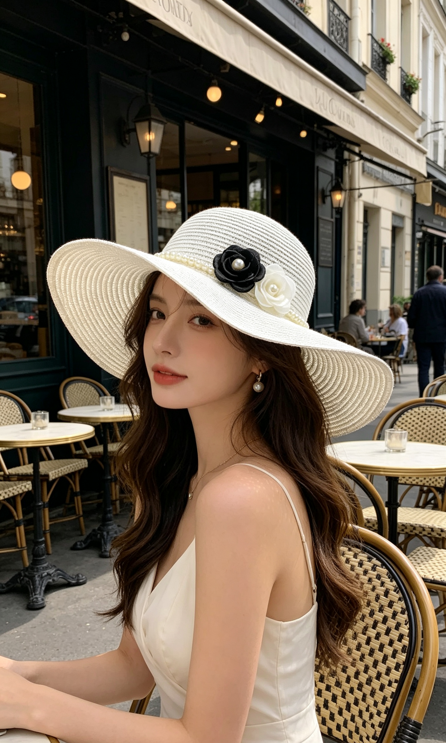 2026新款夏季草帽女花朵珍珠沙滩度假渔夫帽防晒遮阳帽韩版太阳帽