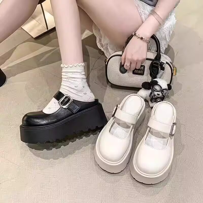 9915厚底包头半拖鞋勃肯鞋女外穿2025新款春夏季增高一脚