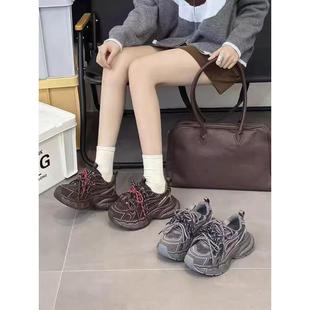 冬季 女鞋 防滑街头风时尚 厚底松糕鞋 高帮 休闲鞋 9121老爹鞋