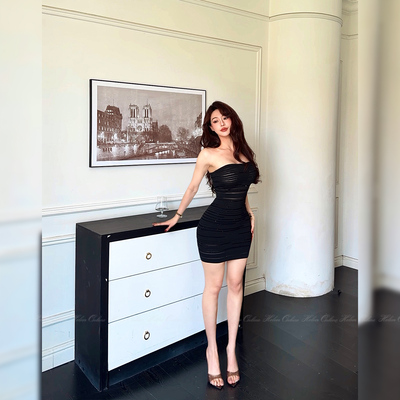 HELEN缪斯闪片显瘦连衣裙