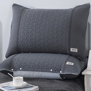 枕巾男生防油2025新款 按扣卡扣纯棉一对成人防脱落防滑不脱落 夏季