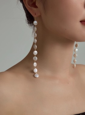 JUNJUNSTUDIO纽扣流苏耳环