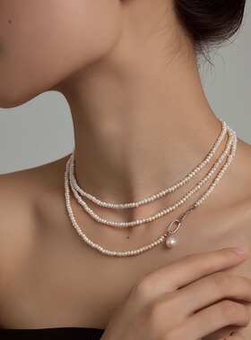 JUNJUNSTUDIO小米珠长款毛衣链