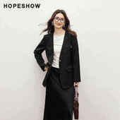 单排扣V领一手长西装 女 秋季 新款 日常价 红袖