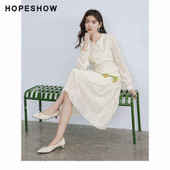 收腰绣花边娃娃领套头连衣裙 春季 日常价 红袖