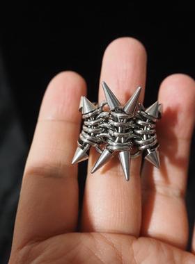 金属编织戒指朋克风纯手工原创超酷锁子甲Chainmail独特小众礼物