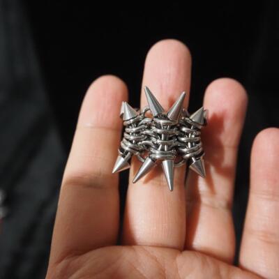 小众原创男女手工编织戒指朋克风