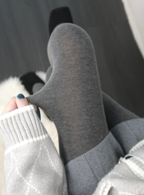 秋冬季格雷min系深灰色连裤袜女显瘦咖色踩脚袜烟灰保暖打底裤袜