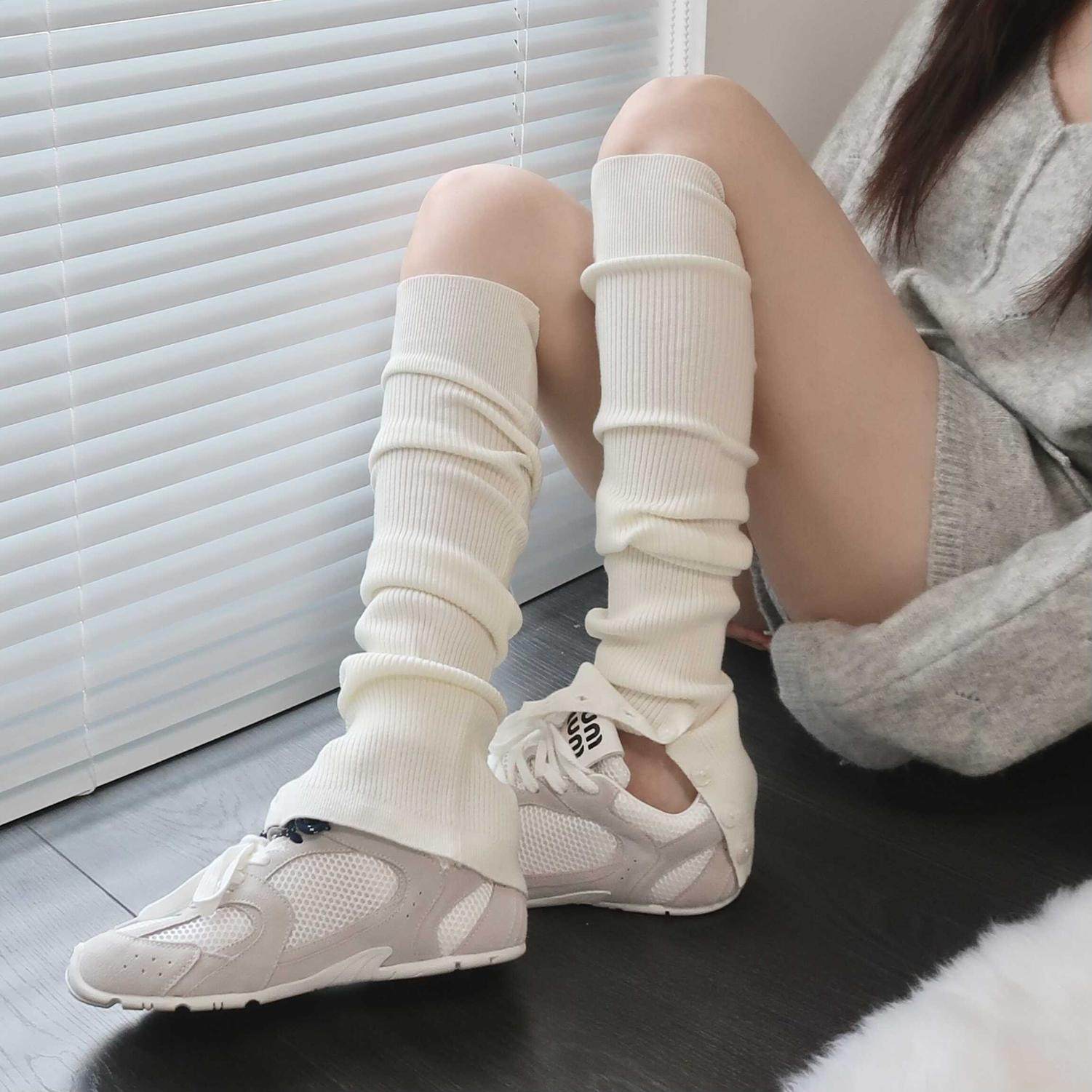 陆甜茶 秋冬白色羊毛套女时尚日系复古y2k辣妹堆堆袜过膝长筒腿套,女士内衣/男士内衣/家居服,长筒袜,淘宝优惠券,粉丝福利购,淘宝优惠卷