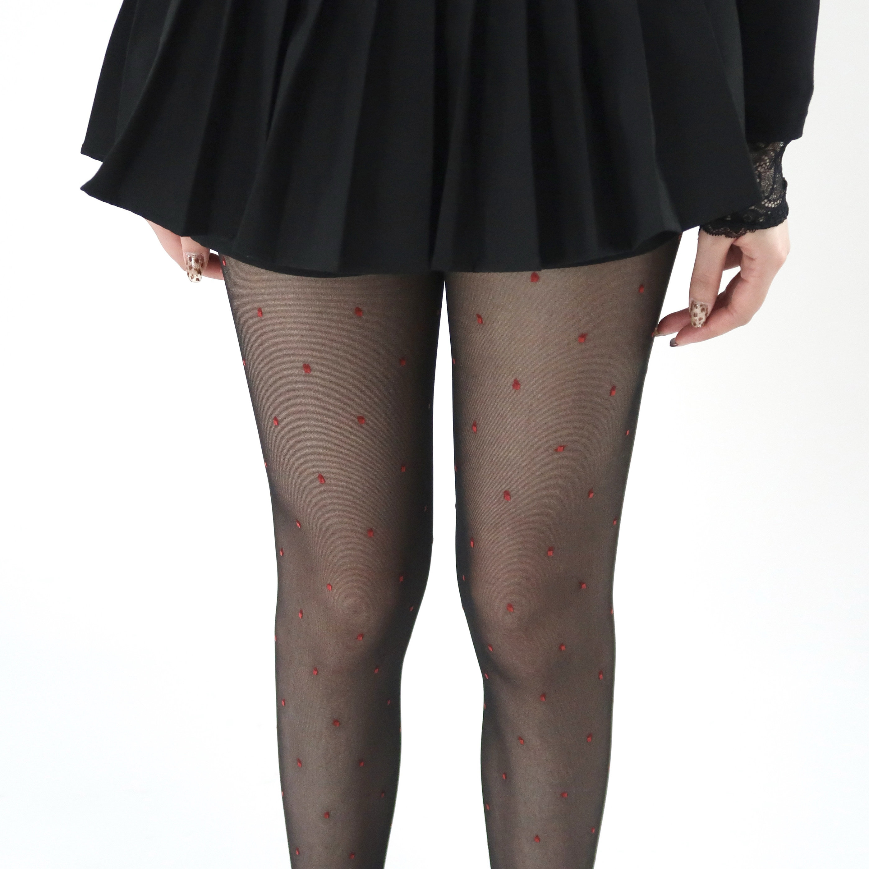 陆甜茶春夏薄款红色爱心波点丝袜女黑丝性感连裤袜纯欲风打底袜,女士内衣/男士内衣/家居服,连裤袜/打底袜,淘宝优惠券,粉丝福利购,淘宝优惠卷