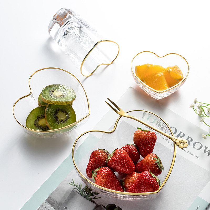 Personalized home creative love heart shaped cup glass bowl with Phnom Penh