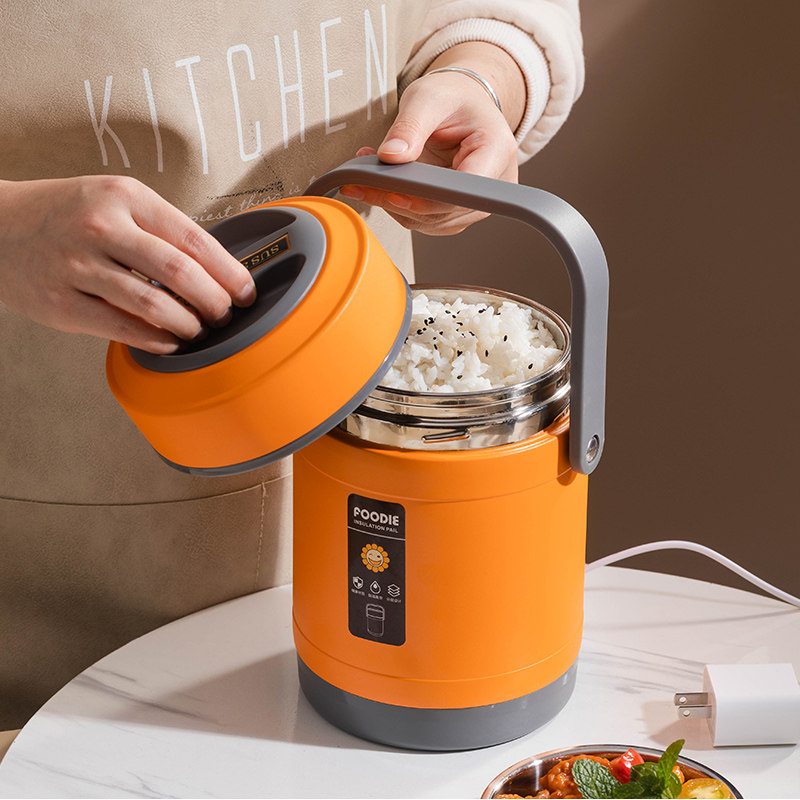 usb加热可车载充电宝保温饭桶饭盒不锈钢304新款手提上班族家用