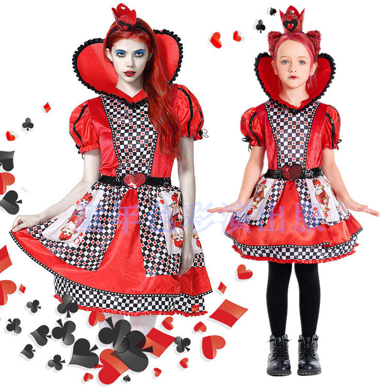 爱丽丝梦游仙境亲子红皇后演出服